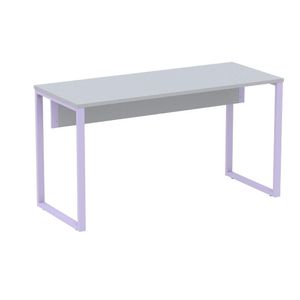 Mesa Escritório P25 Tub Pandin 150 Cm (larg) X 70 Cm (prof) Tampo Mdp Cinza Pé Aço Tubular Lilás