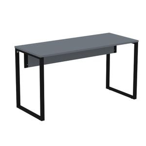 Mesa Escritório P25 Tub Pandin 150 Cm (larg) Tampo Mdp Grafito Pé Aço Tubular Preto