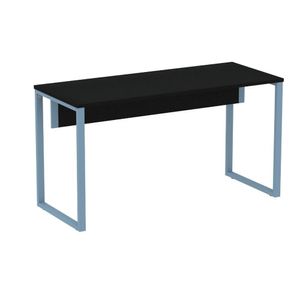 Mesa Escritório P25 Tub Pandin 150 Cm (larg) Tampo Mdp Preto Pé Aço Tubular Azul Dali