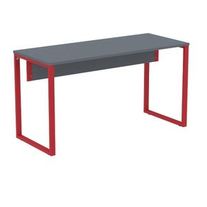 Mesa Escritório P25 Tub Pandin 150 Cm (larg) Tampo Mdp Grafito Pé Aço Tubular Vermelho