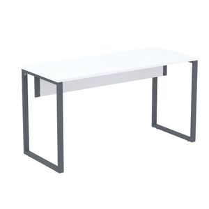 Mesa Escritório P25 Tub Pandin 150 Cm (larg) X 70 Cm (prof) Tampo Mdp Branco Pé Aço Tubular Grafito