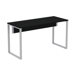 Mesa Escritório P25 Tub Pandin 150 Cm (larg) Tampo Mdp Preto Pé Aço Tubular Cinza