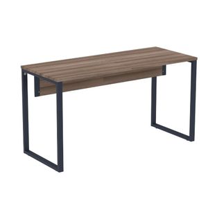 Mesa Escritório P25 Tub Pandin 150 Cm (larg) Tampo Mdp Walnut Pé Aço Tubular Azul Del Rey