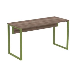 Mesa Escritório P25 Tub Pandin 150 Cm (larg) Tampo Mdp Walnut Pé Aço Tubular Verde Mirô
