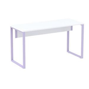 Mesa Escritório P25 Tub Pandin 150 Cm (larg) X 70 Cm (prof) Tampo Mdp Branco Pé Aço Tubular Lilás
