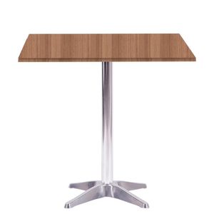 Mesa Delta Em Alumínio 75 Cm (alt) Base Em X Tampo Mdp Quadrado 60 Cm (larg) X 2,50 Cm (alt) Noce Na