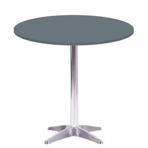 Mesa Delta Em Alumínio 75 Cm (alt) Base Em X Tampo Mdp Redondo 60 Cm (larg) X 2,50 Cm (alt) Grafito