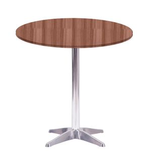 Mesa Delta Em Alumínio 75 Cm (alt) Base Em X Tampo Mdp Redondo 80 Cm (larg) X 2,50 Cm (alt) Walnut