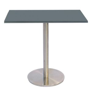 Mesa Bistrô Beta 112,50 Cm (alt) Disco Redondo Tampo Mdp Quadrado 80 Cm (larg) X 2,50 Cm (alt) Grafito