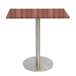 Mesa Bistrô Beta 112,50 Cm (alt) Disco Redondo Tampo Mdp Quadrado 80 Cm (larg) X 2,50 Cm (alt) Walnut