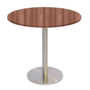 Mesa Bistrô Beta 112,50 Cm (alt) Disco Redondo Tampo Mdp Redondo 60 Cm (larg) X 2,50 Cm (alt) Walnut
