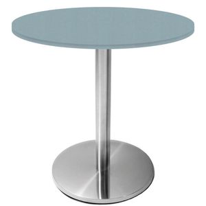 Mesa Beta Inox 75 Cm (altura) Disco Redondo Tampo Mdp Redondo 80 Cm (larg) X 2,50 Cm (alt) Cinza