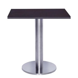 Mesa Beta Big Inox 75 Cm (alt) Disco Redondo Tampo Mdp Quadrado 70 Cm (larg) X 2,50 Cm (alt) Preto