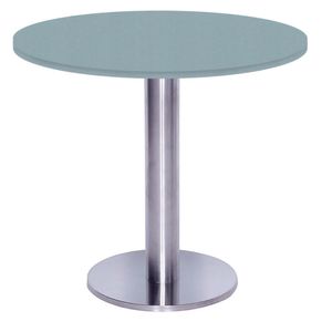 Mesa Beta Big Inox 75 Cm (alt) Disco Redondo Tampo Mdp Redondo 70 Cm (larg) X 2,50 Cm (alt) Cinza