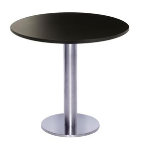 Mesa Beta Big Inox 75 Cm (alt) Disco Redondo Tampo Mdp Redondo 70 Cm (larg) X 2,50 Cm (alt) Preto