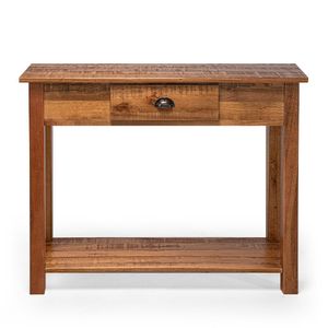 Aparador De Apoio Rústico Decorativo Em Madeira Maciça Bh 80cm - Natural - Bege