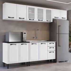 Cozinha Itatiaia New Premium 1 Pia 12 Portas 2 Gavetas Branco