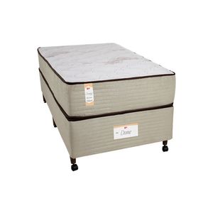 Cama Box Solteiro Castor Dome One + Colchão Com Molejo Bege