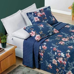 Cobre Leito Casal Estampado Percal 200 Fios 03 Peças Avere Encantada Encantada