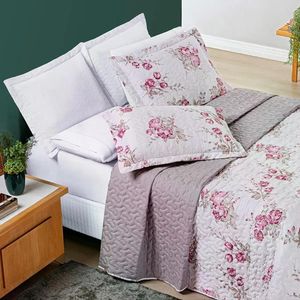 Cobre Leito Queen Estampado Percal 200 Fios 03 Peças Avere Lilac Lilac