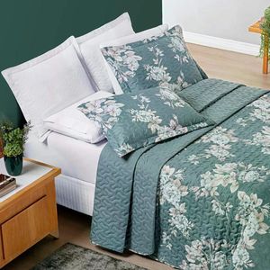 Cobre Leito Casal Estampado Percal 200 Fios 03 Peças Avere Primavera Primavera