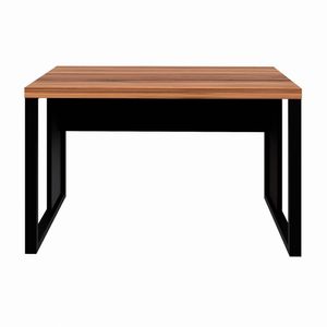Mesa Escrivaninha Retangular Office 120cm Pé Quadro Nogal-preto