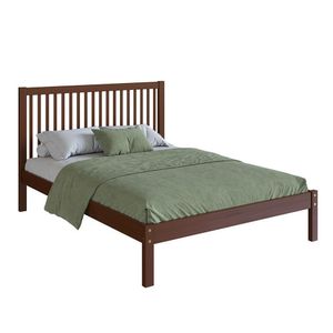 Cama De Casal Lucy De Madeira Maciça Com Lastro Walnut