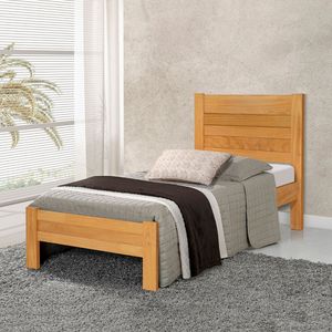 Cama Com Colchão Solteiro Lara Madeira - Imbuia - Marrom