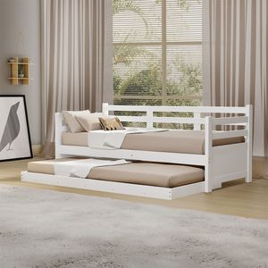 Bicama Solteiro Com 2 Colchões Madeira Enjoy - Branco - Branco