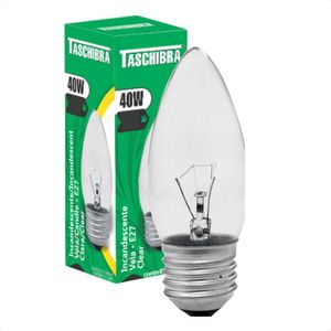 Kit 3 Lâmpadas Incandescente Taschibra Vela 40w E27 Clara 110v