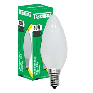 Kit 8 Lâmpadas Incandescente Taschibra Vela 40w E14 Leitosa 220v