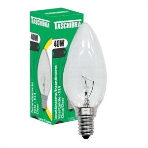 Kit 10 Lâmpadas Incandescente Taschibra Vela 40w E14 Clara 220v