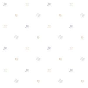 Papel De Parede Lullaby Pegadas Cinza Nude 2283 - Rolo: 10m X 0,53m