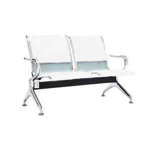 Cadeira Longarina Com Est Cromada 2 Lugares Colors Branco