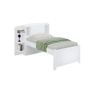 Cama Solteiro Com Cabeceira Baú - Milênio Plus-branco - Móveis D'doro