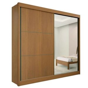 Guarda Roupa Casal Com Espelho 2 Portas 6 Gavetas Titanium-cinamomo Móveis D'doro