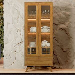 Cristaleira 2 Portas Com Led - Vitrum-naturale - Mavau Móveis