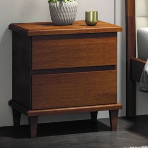 Mesa De Cabeceira Com 2 Gavetas Lisas - Lisboa Montanhês