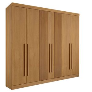 Guarda Roupa Casal 6 Portas 6 Gavetas Da Vinci Plus Ripado-cinamomo Móveis D'doro