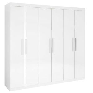 Guarda Roupa Casal 6 Portas 4 Gavetas Leblon-branco Móveis D'doro