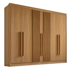 Guarda Roupa Casal 6 Portas 7 Gavetas Athos Ripado-cinamomo Móveis D'doro