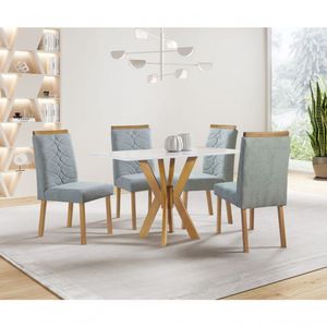 Sala De Jantar Com Vidro 4 Cadeiras 1,20 Andria Art Salas