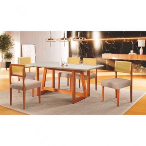 Sala De Jantar 6 Cadeiras Maciça Palinha Nápolis Sala Nobre