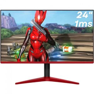 Monitor Gamer 24 Led Full Hd 3green Vga E Hdmi 75hz Preto E Vermelho