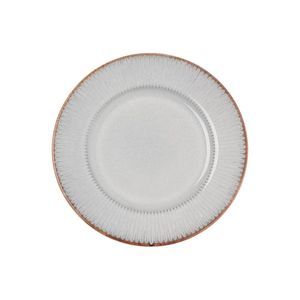 Prato Sobremesa Em Cerâmica Linear 20cm Lyor Cinza