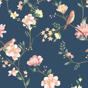 Papel De Parede Botânica Hf Floral Colorido 81208