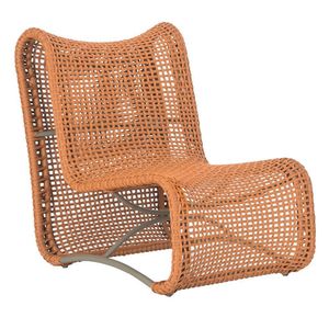 Poltrona Texas Alumínio Fendi Corda Náutica Trama Original Terra Cota