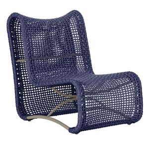 Poltrona Texas Alumínio Fendi Corda Náutica Trama Original Azul
