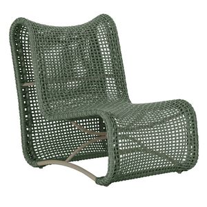 Poltrona Texas Alumínio Fendi Corda Náutica Trama Original Verde