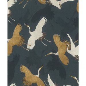 Papel De Parede Barbara Home Garças Zul E Marrom 560664